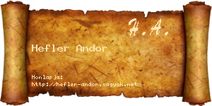 Hefler Andor névjegykártya