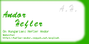andor hefler business card